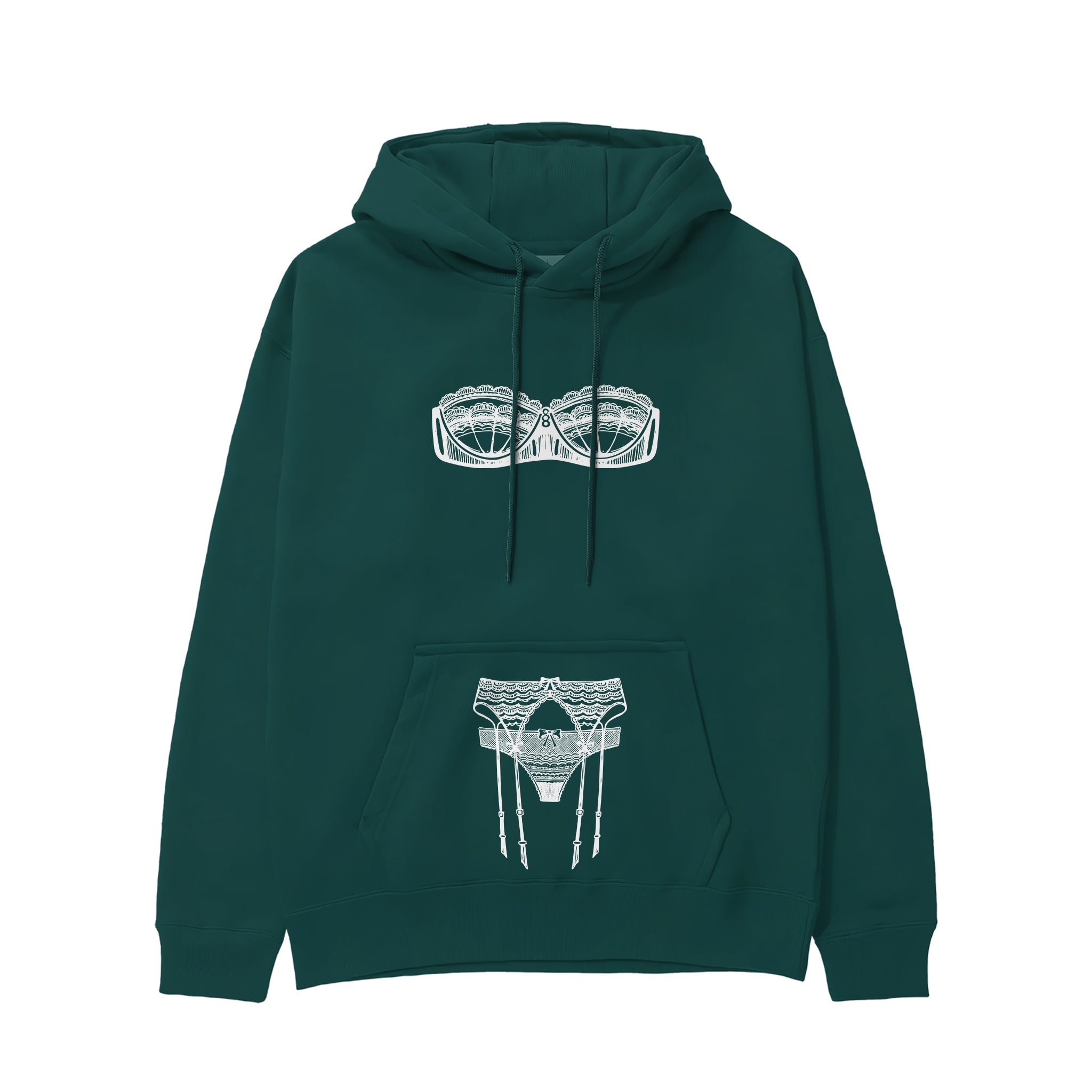 Unshell Me Hoodie - Koyu Yeşil - ön görünüm