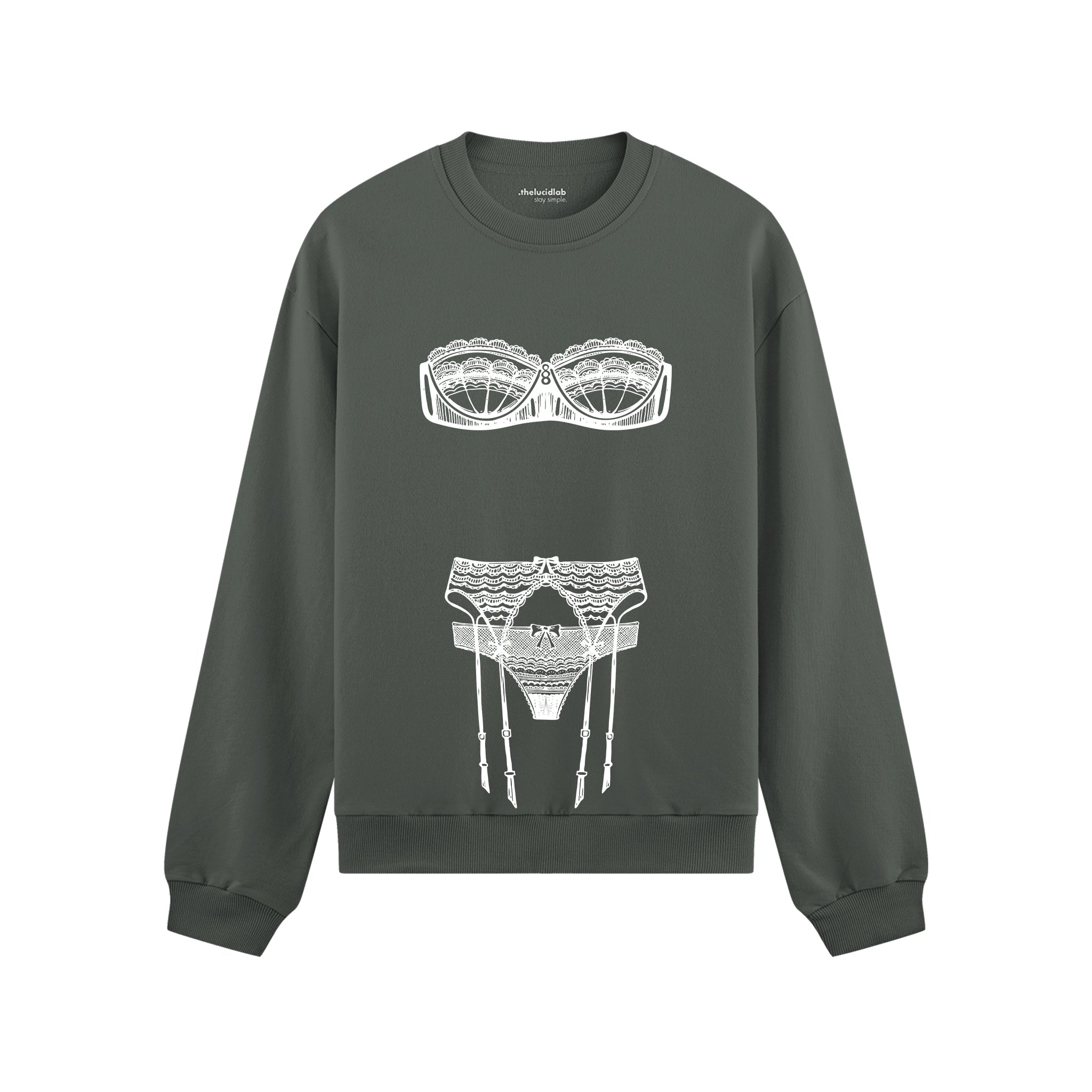 Unshell Me Oversize Sweatshirt - Antrasit - ön görünüm