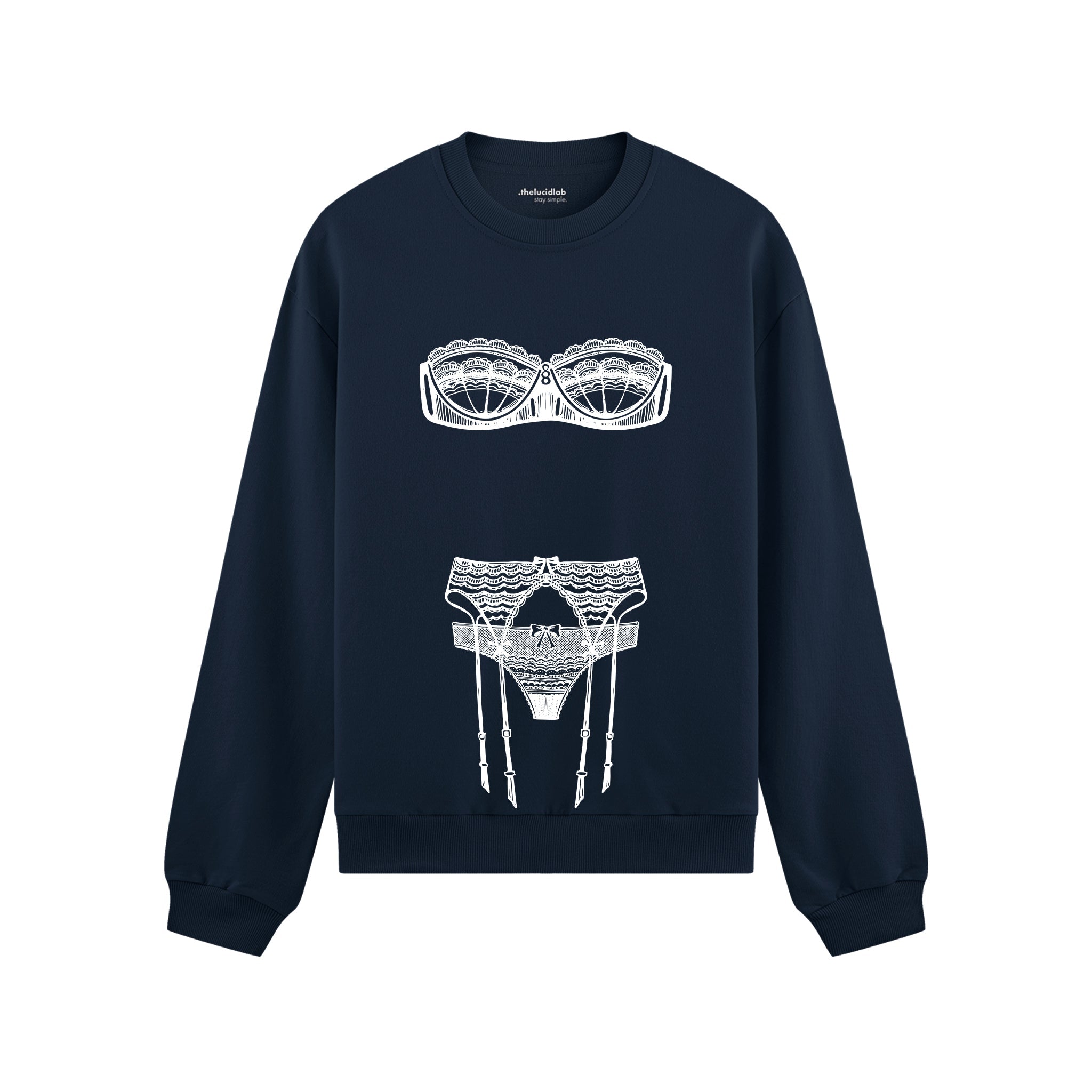 Unshell Me Oversize Sweatshirt - Lacivert - ön görünüm