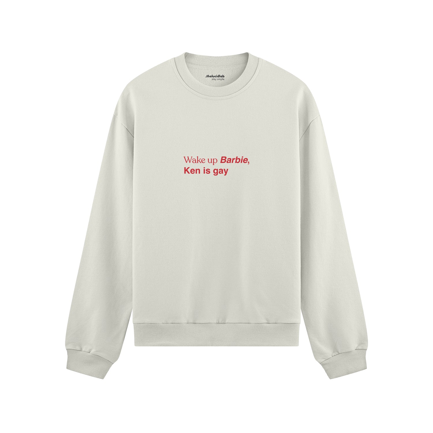 Wake Up Barbie Oversize Sweatshirt - Beyaz - ön görünüm