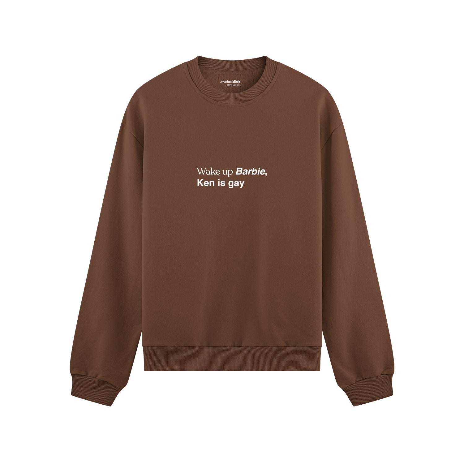Wake Up Barbie Oversize Sweatshirt - Kahverengi - ön görünüm