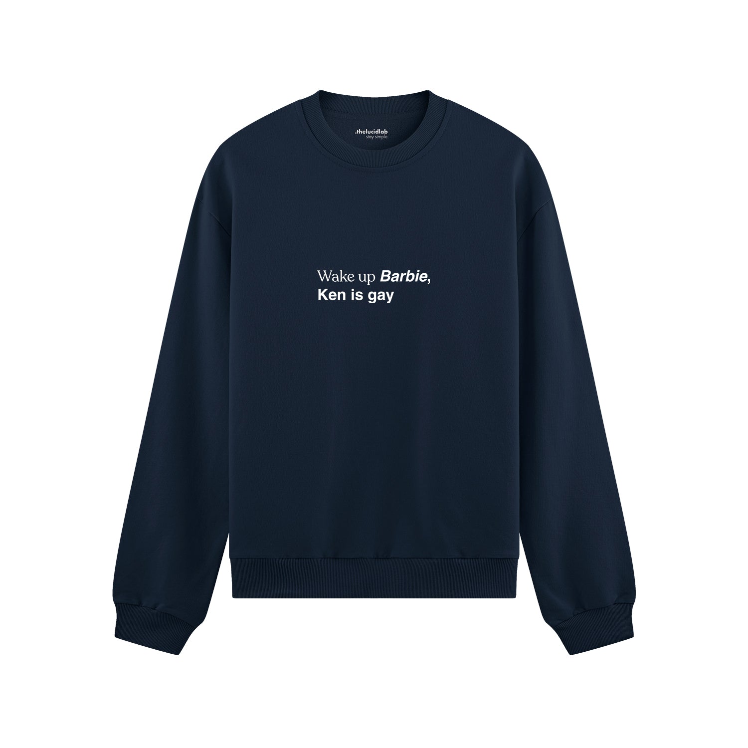 Wake Up Barbie Oversize Sweatshirt - Lacivert - ön görünüm