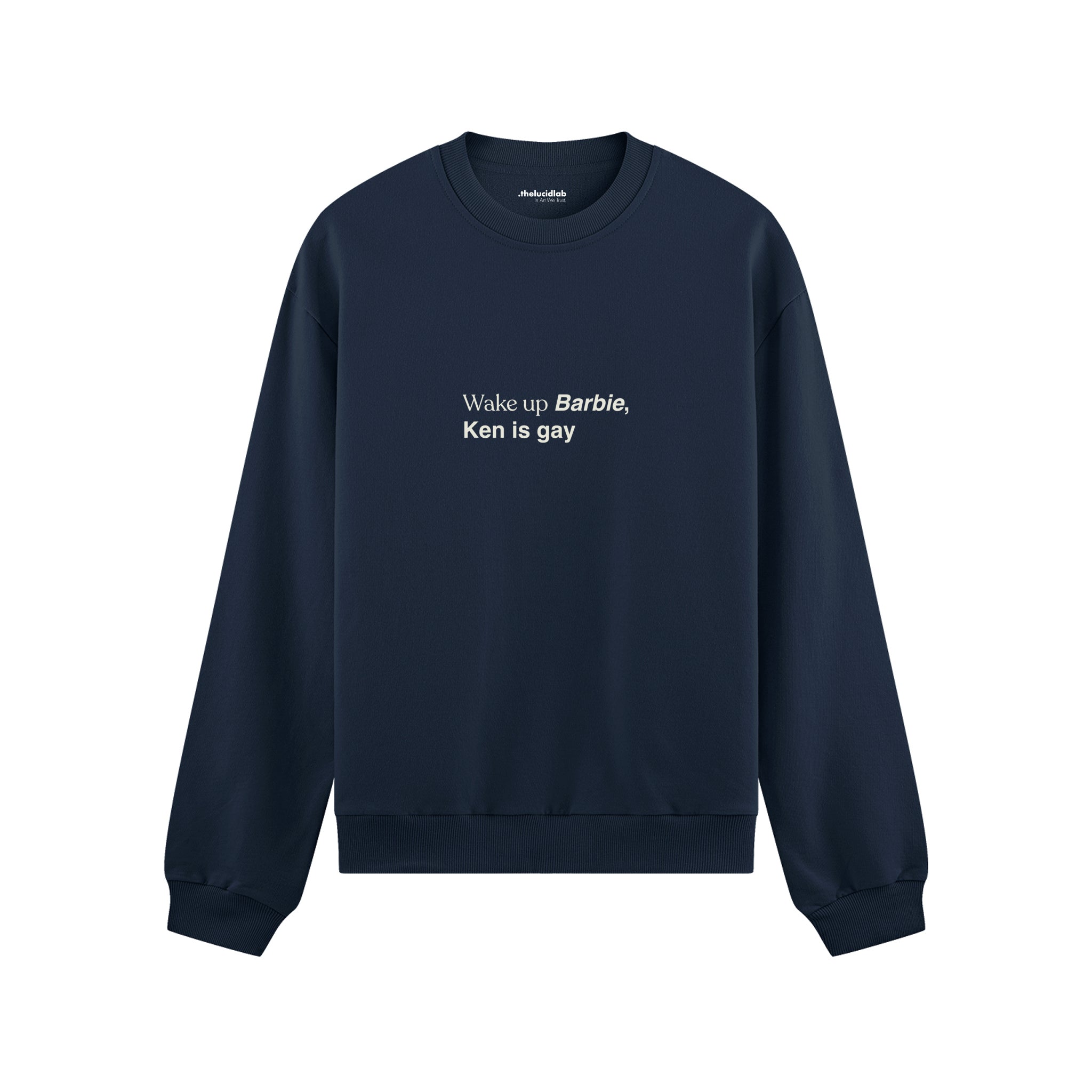 Wake Up Barbie Oversize Sweatshirt - Lacivert - ön görünüm