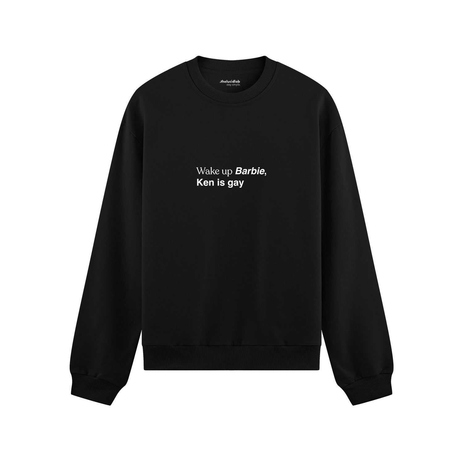 Wake Up Barbie Oversize Sweatshirt - Siyah - ön görünüm