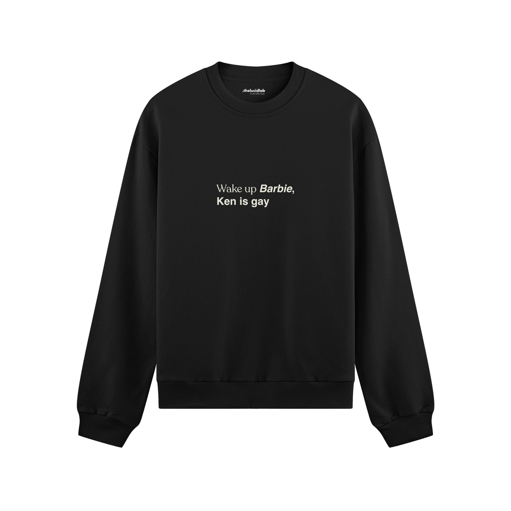 Wake Up Barbie Oversize Sweatshirt - Siyah - ön görünüm