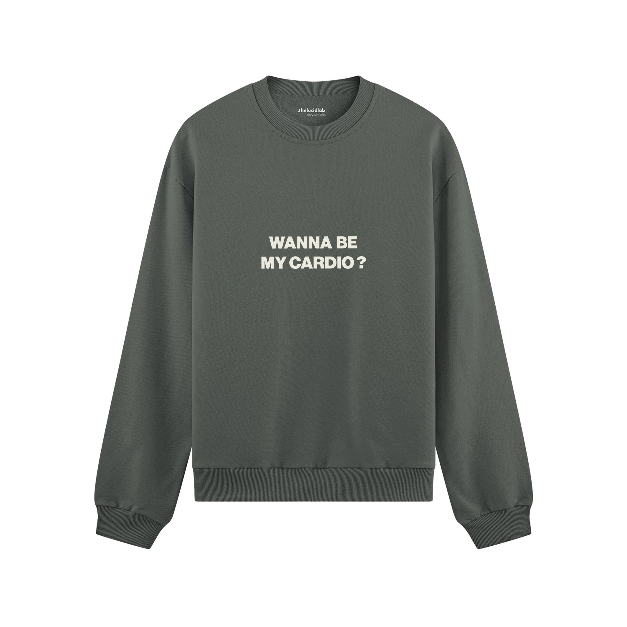 Wanna Be My Cardio Oversize Sweatshirt - Antrasit - ön görünüm