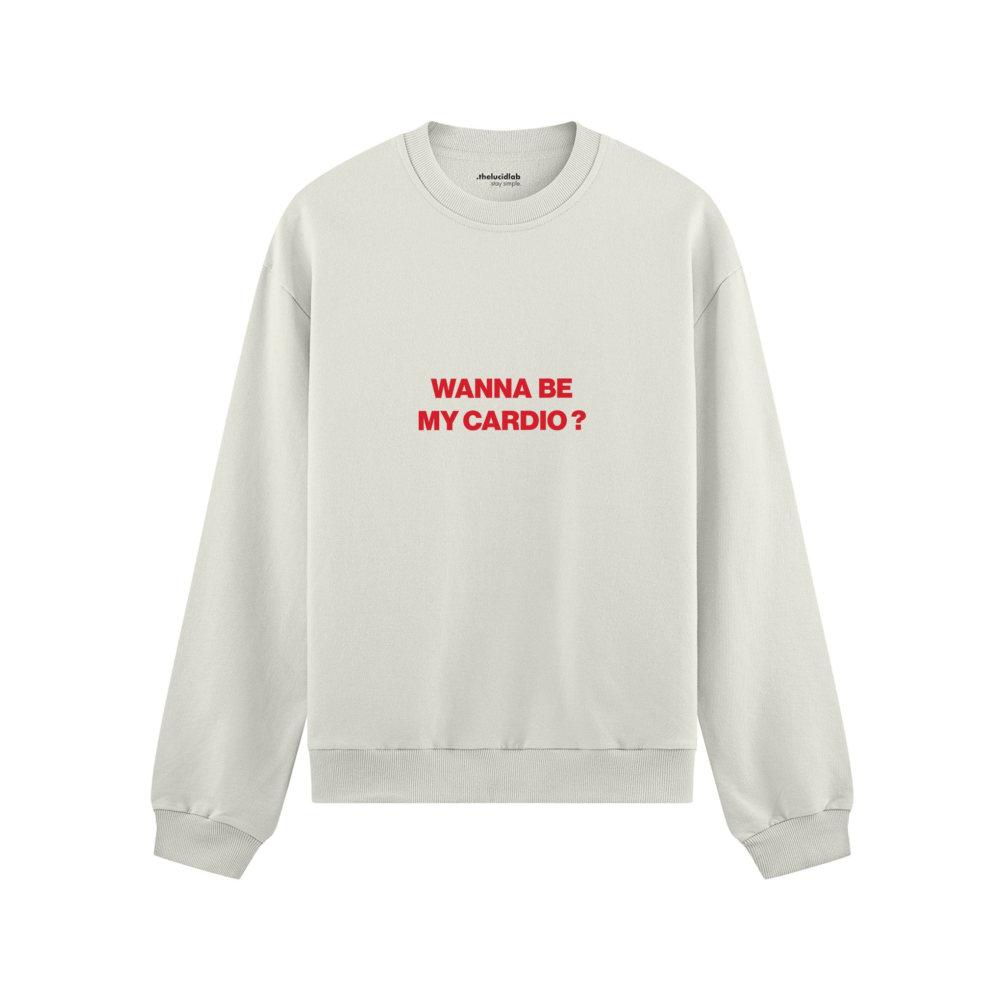 Wanna Be My Cardio Oversize Sweatshirt - Beyaz - ön görünüm