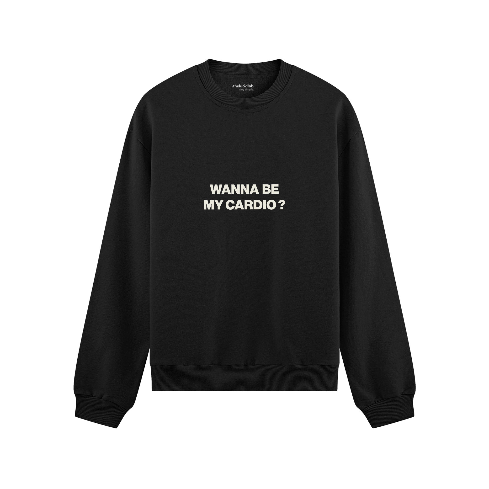 Wanna Be My Cardio Oversize Sweatshirt - Siyah - ön görünüm