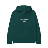 Warning I Bite Hoodie - Koyu Yeşil - ön görünüm