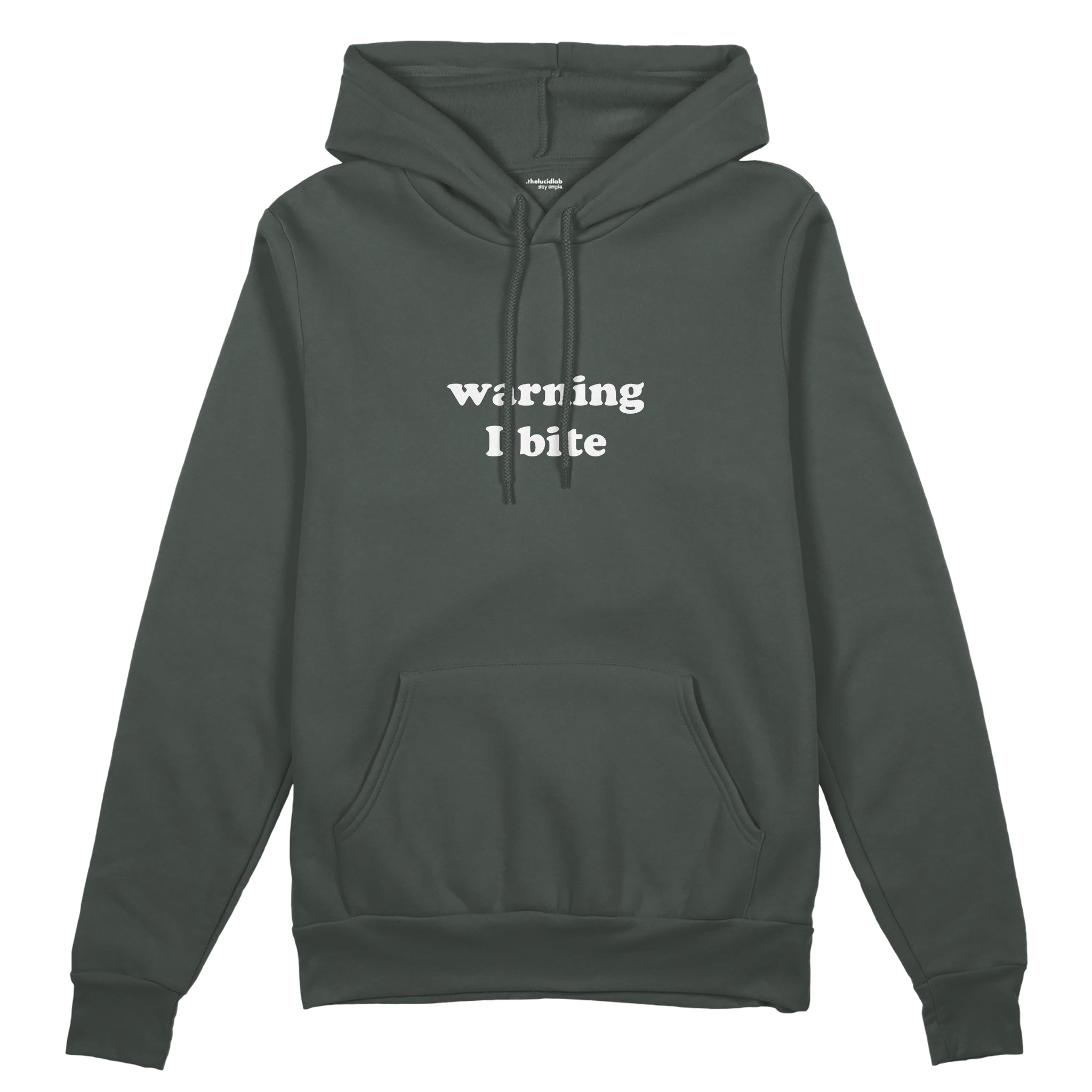 Warning I Bite Oversize Hoodie - Antrasit - ön görünüm