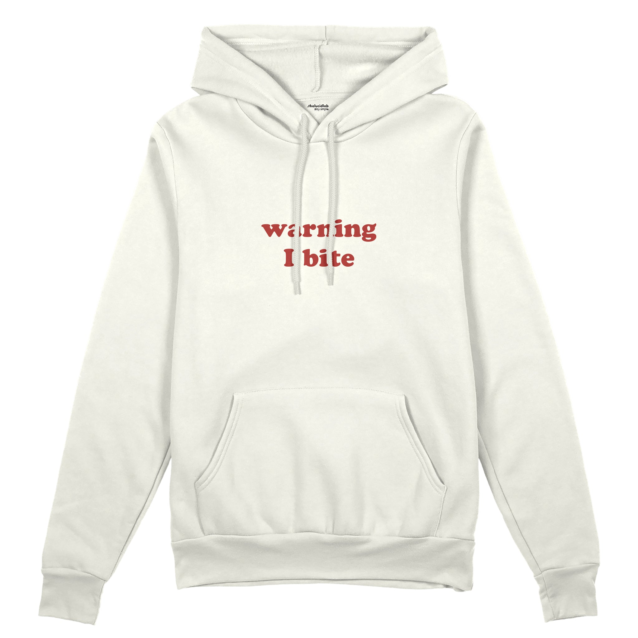 Warning I Bite Oversize Hoodie - Beyaz - ön görünüm