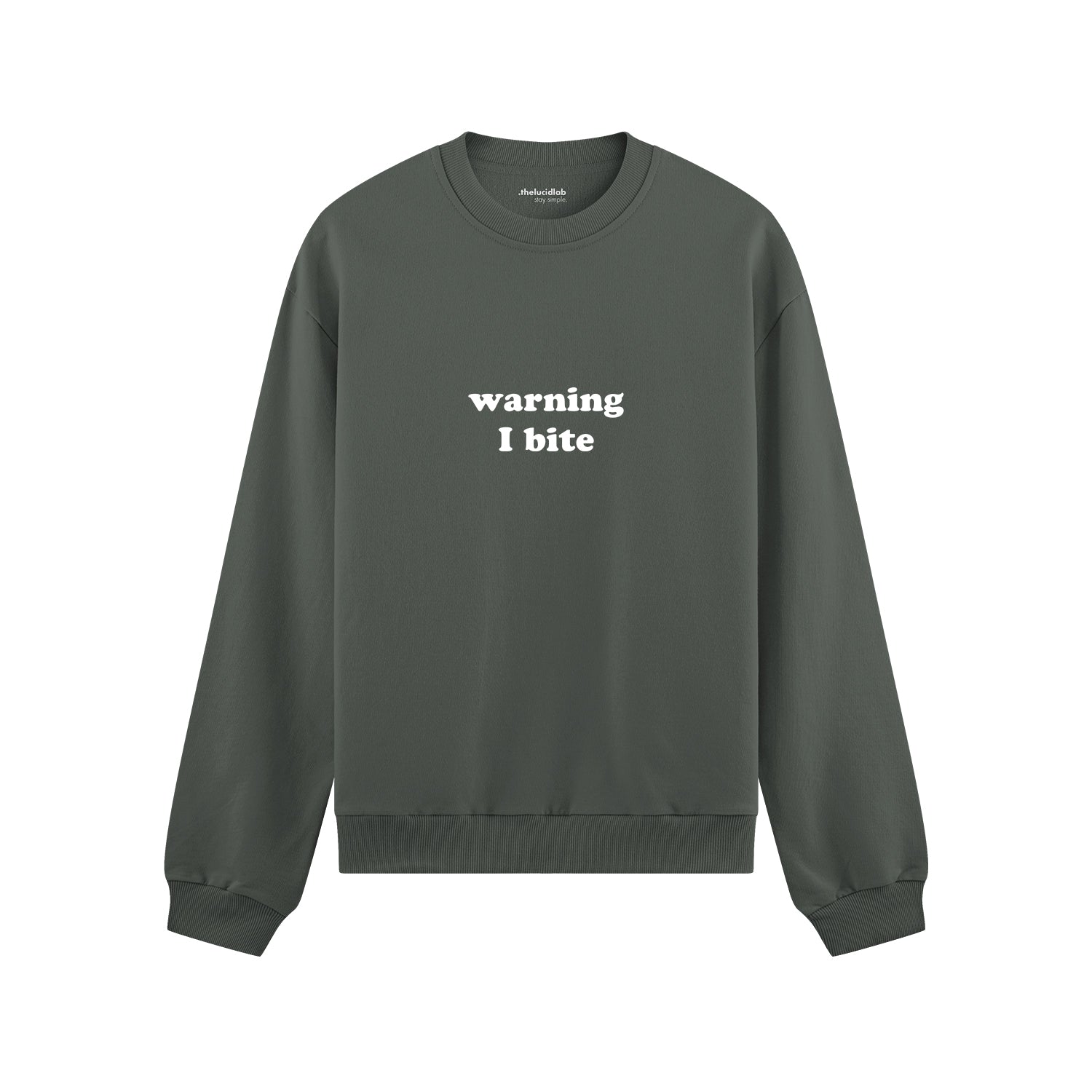 Warning I Bite Oversize Sweatshirt - Antrasit - ön görünüm