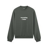 Warning I Bite Oversize Sweatshirt - Antrasit - ön görünüm