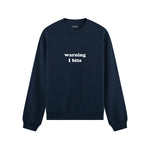 Warning I Bite Oversize Sweatshirt - Lacivert - ön görünüm