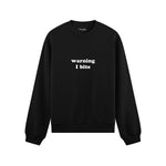 Warning I Bite Oversize Sweatshirt - Siyah - ön görünüm