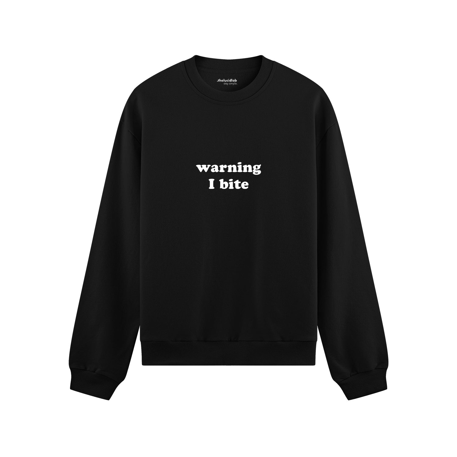 Warning I Bite Oversize Sweatshirt - Siyah - ön görünüm