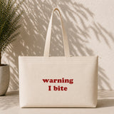 Warning I Bite Weekend Tote Bag