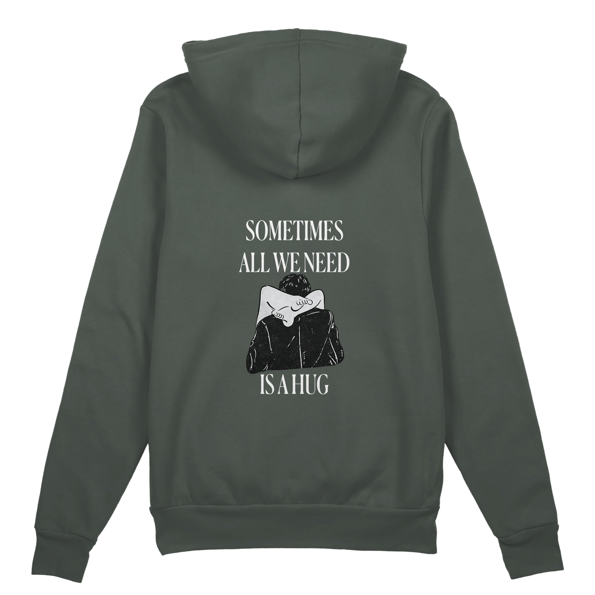 We Need A Hug Oversize Hoodie - Antrasit - arka görünüm