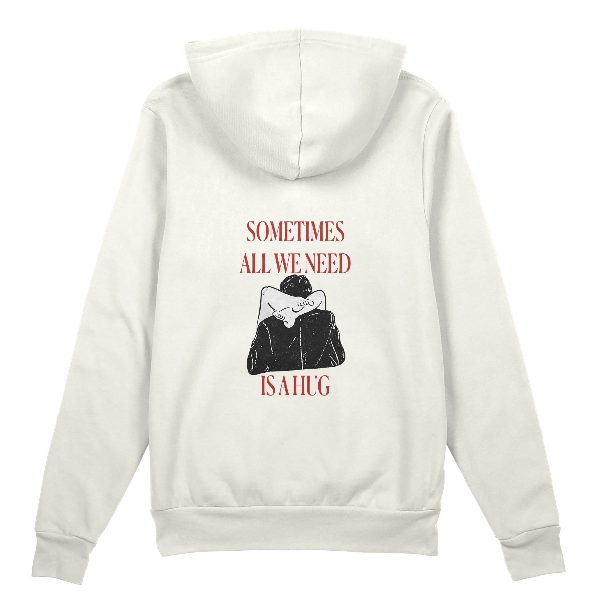 We Need A Hug Oversize Hoodie - Beyaz - arka görünüm
