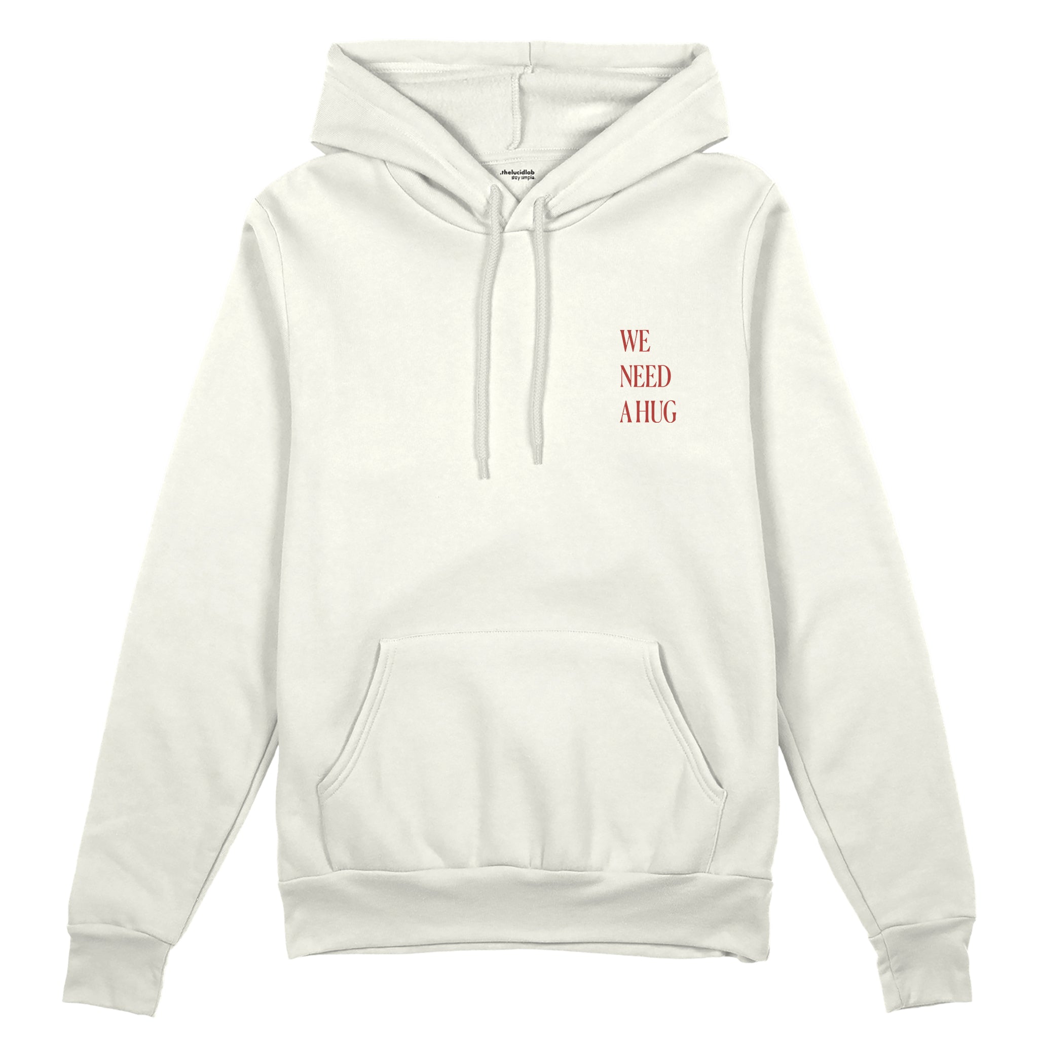 We Need A Hug Oversize Hoodie - Beyaz - ön görünüm
