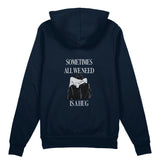 We Need A Hug Oversize Hoodie - Lacivert - arka görünüm