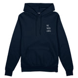 We Need A Hug Oversize Hoodie - Lacivert - ön görünüm