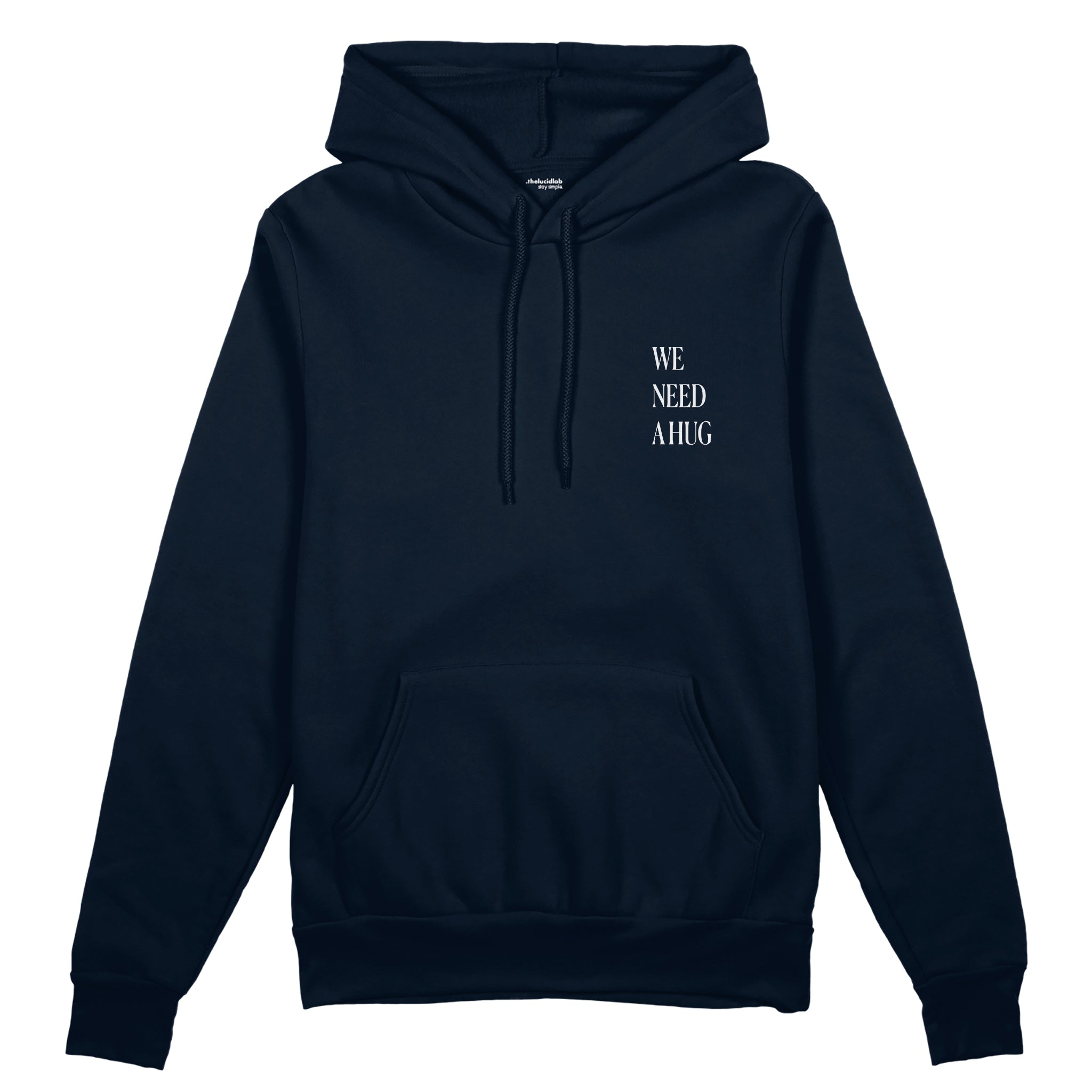 We Need A Hug Oversize Hoodie - Lacivert - ön görünüm