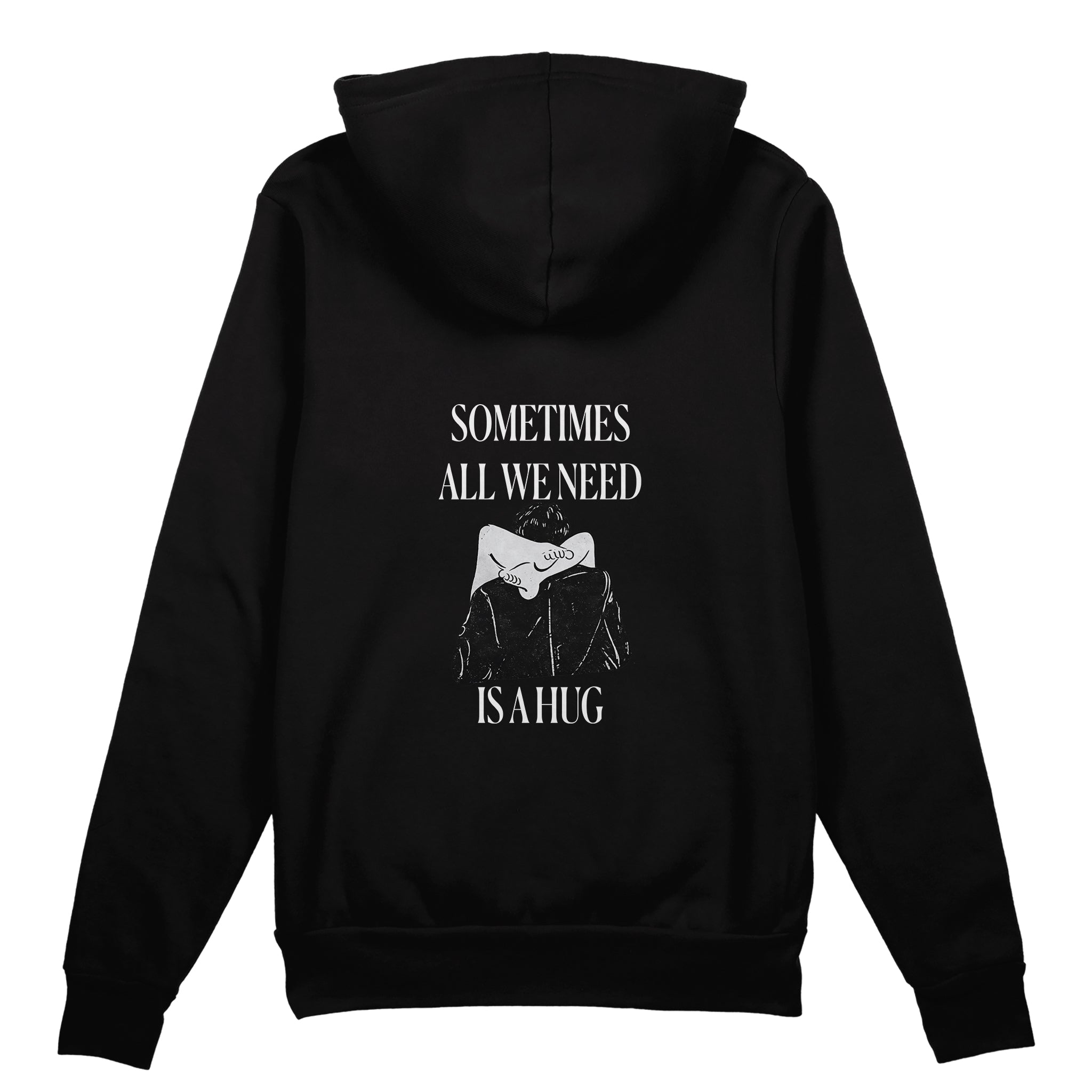 We Need A Hug Oversize Hoodie - Siyah - arka görünüm