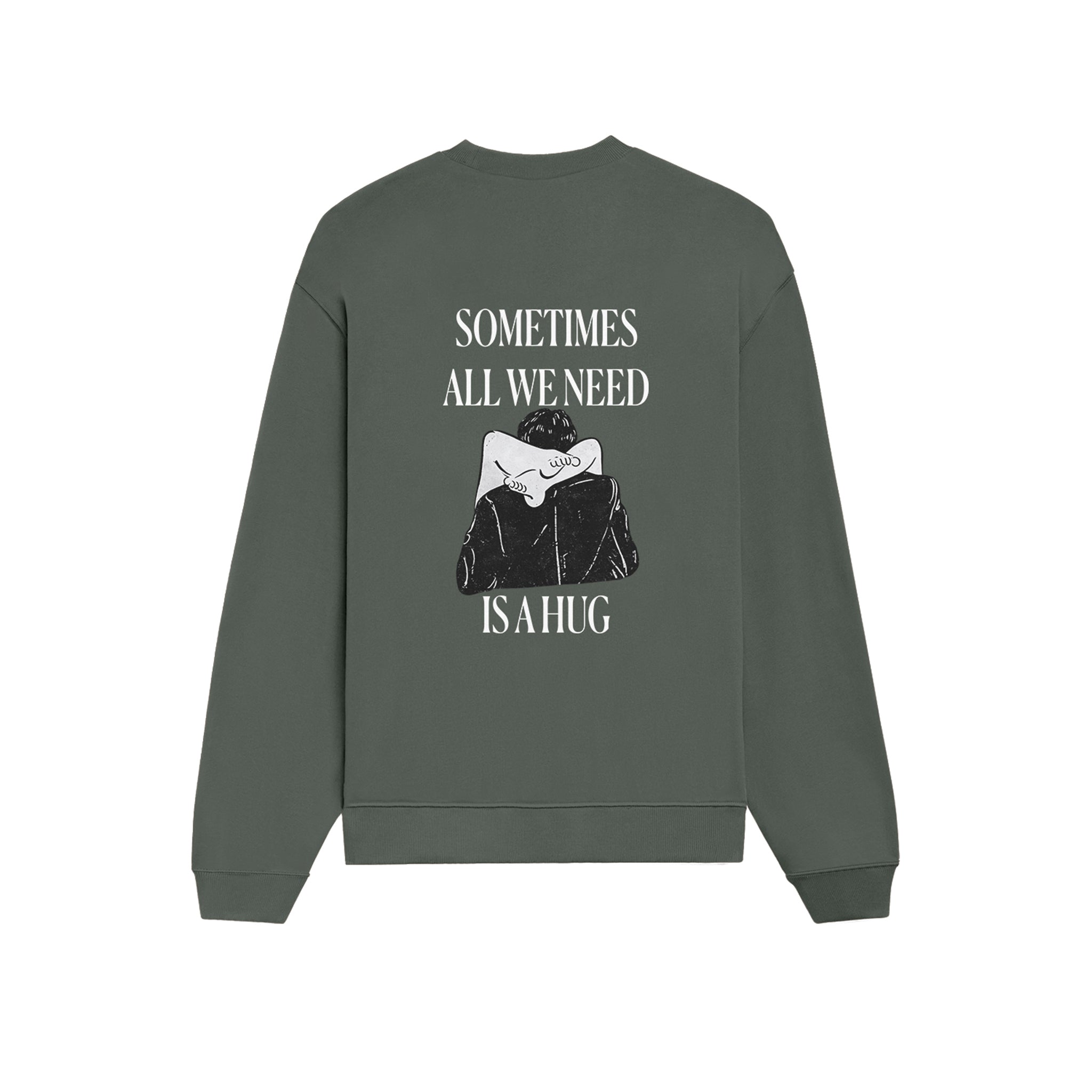 We Need A Hug Oversize Sweatshirt - Antrasit - arka görünüm
