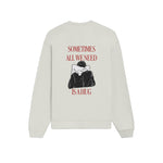 We Need A Hug Oversize Sweatshirt - Beyaz - arka görünüm