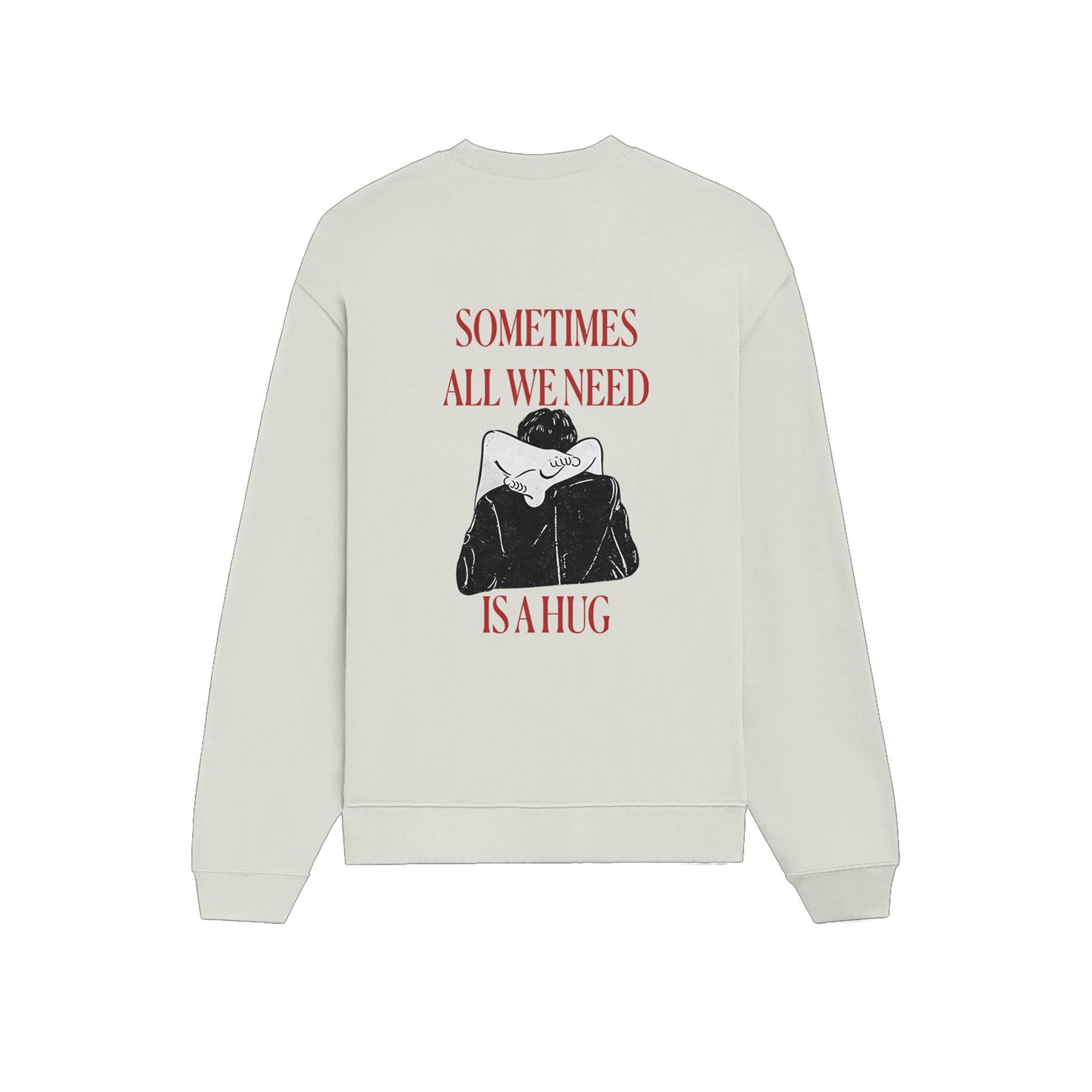 We Need A Hug Oversize Sweatshirt - Beyaz - arka görünüm