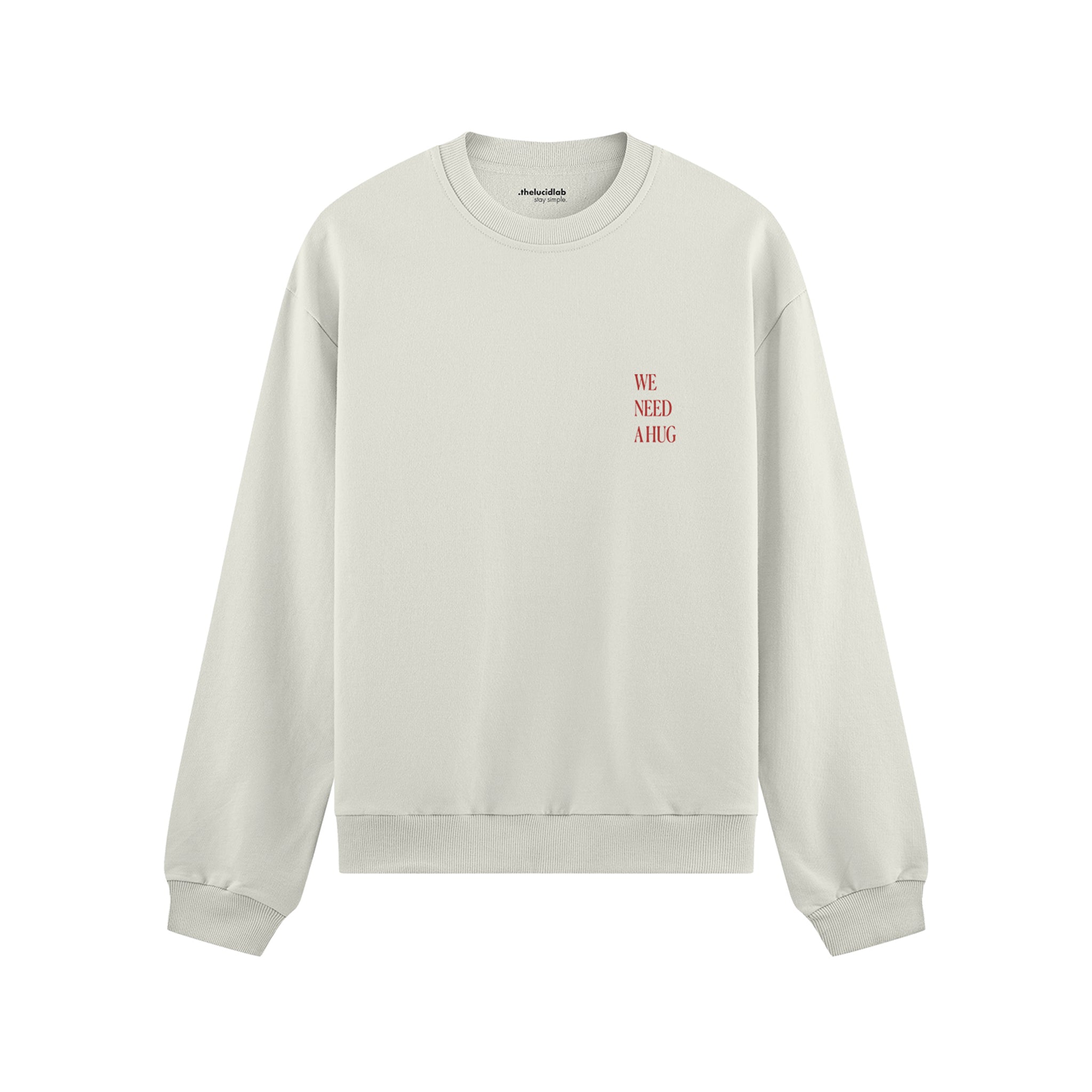 We Need A Hug Oversize Sweatshirt - Beyaz - ön görünüm