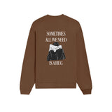 We Need A Hug Oversize Sweatshirt - Kahverengi - arka görünüm