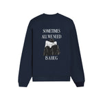 We Need A Hug Oversize Sweatshirt - Lacivert - arka görünüm