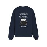 We Need A Hug Oversize Sweatshirt - Lacivert - arka görünüm