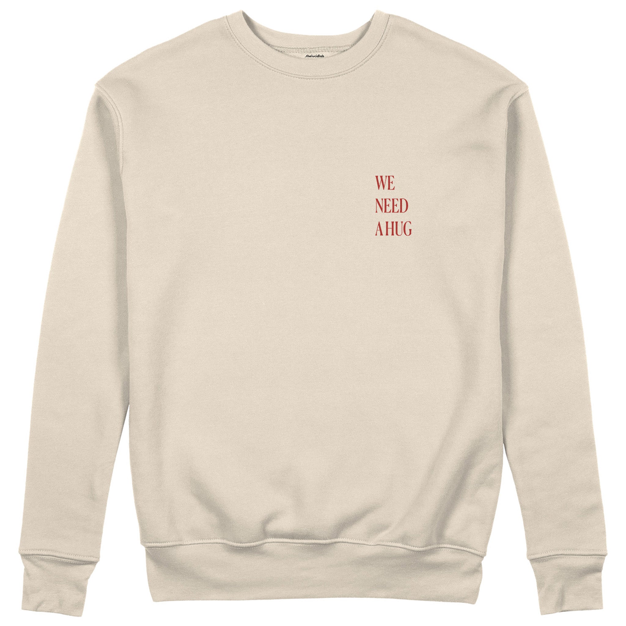 We Need A Hug Sweatshirt - Bej - ön görünüm
