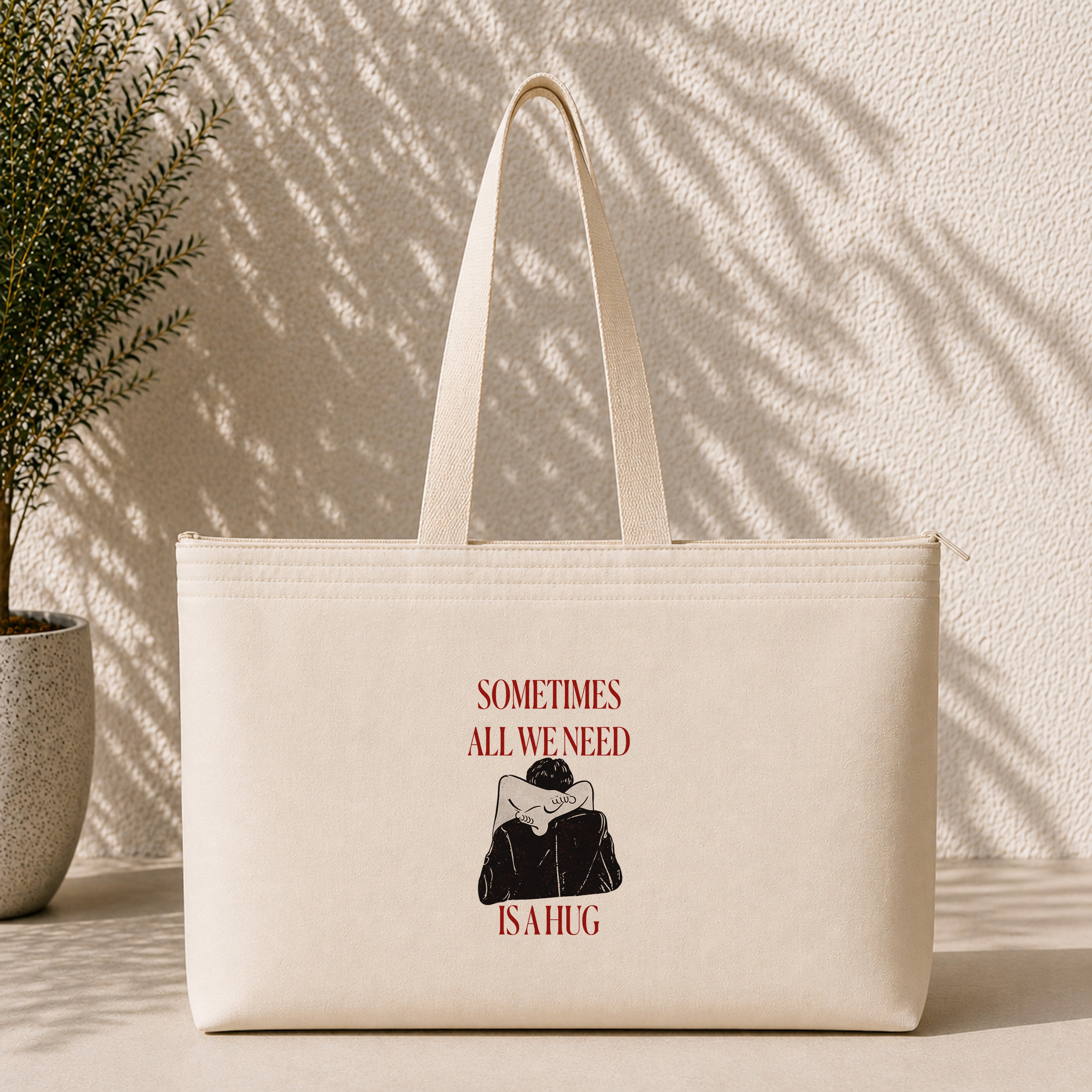 We Need A Hug Weekend Tote Bag – ön görünüm