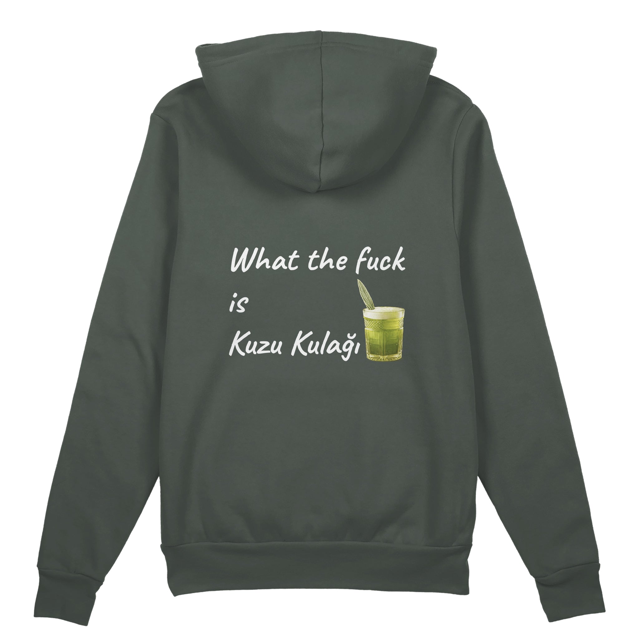 What The Fuck Is Kuzu Kulağı Oversize Hoodie - Antrasit - arka görünüm