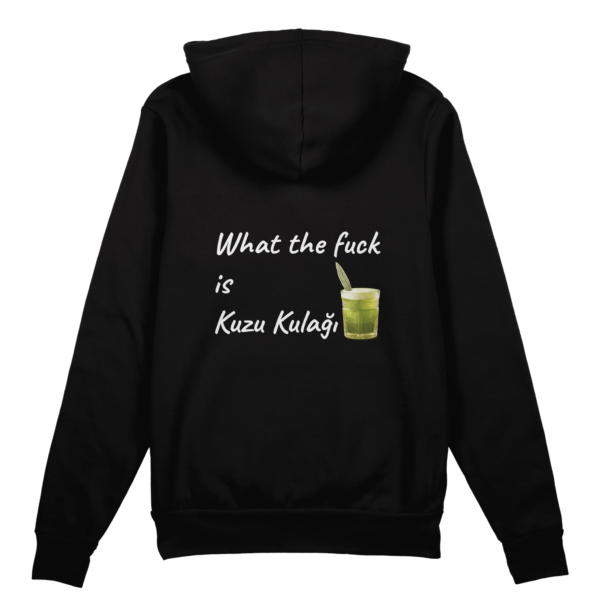 What The Fuck Is Kuzu Kulağı Oversize Hoodie - Siyah - arka görünüm