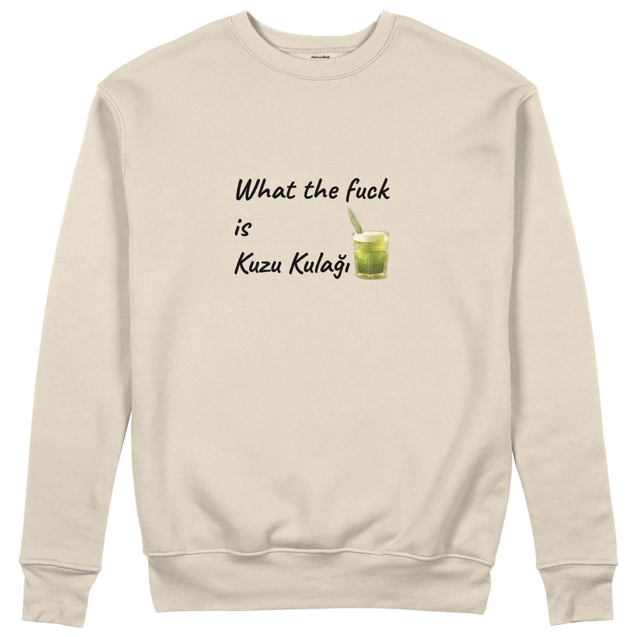 What The Fuck Is Kuzu Kulağı Sweatshirt - Bej - ön görünüm