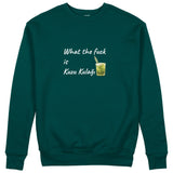 What The Fuck Is Kuzu Kulağı Sweatshirt - Koyu Yeşil - ön görünüm