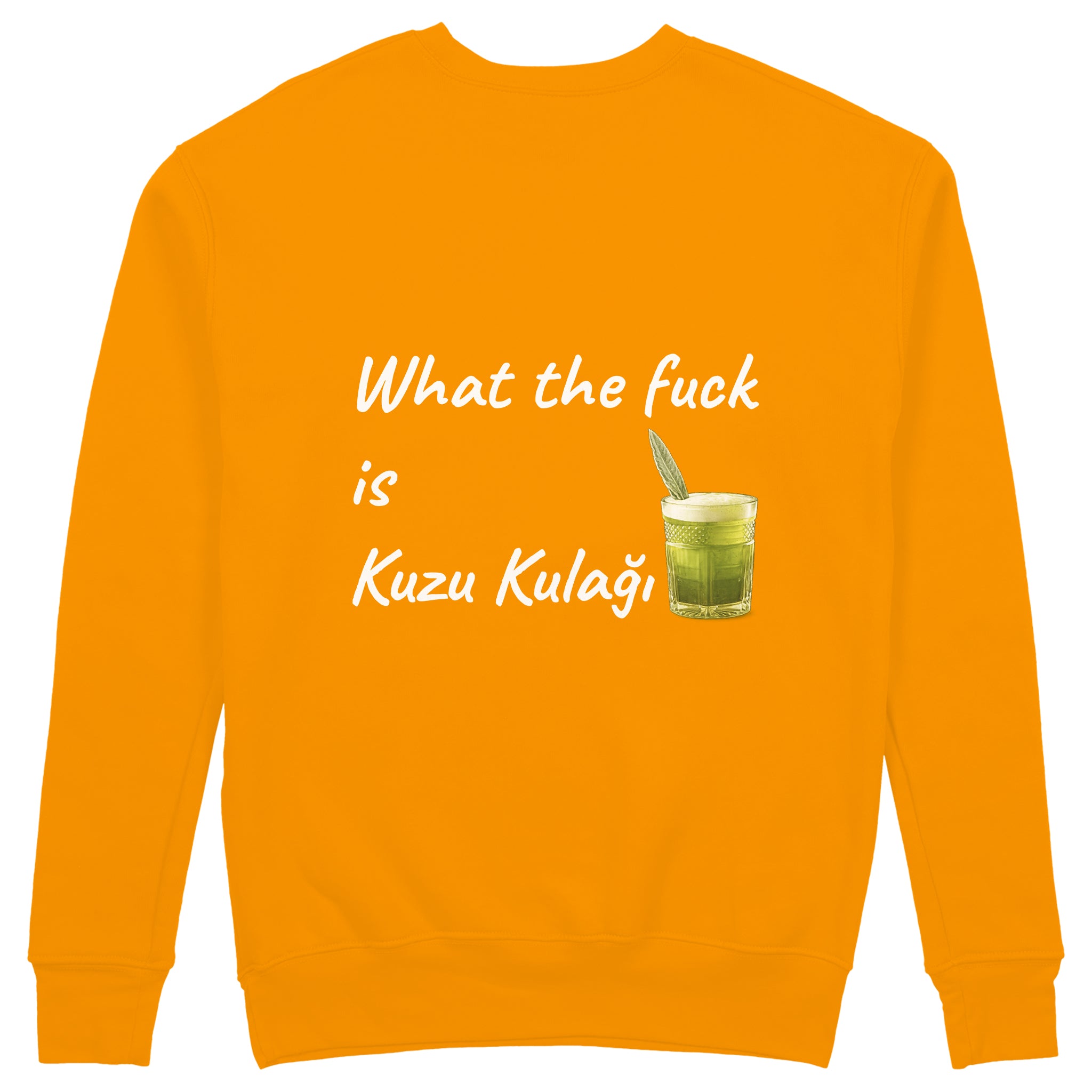 What The Fuck Is Kuzu Kulağı Sweatshirt - Turuncu - arka görünüm