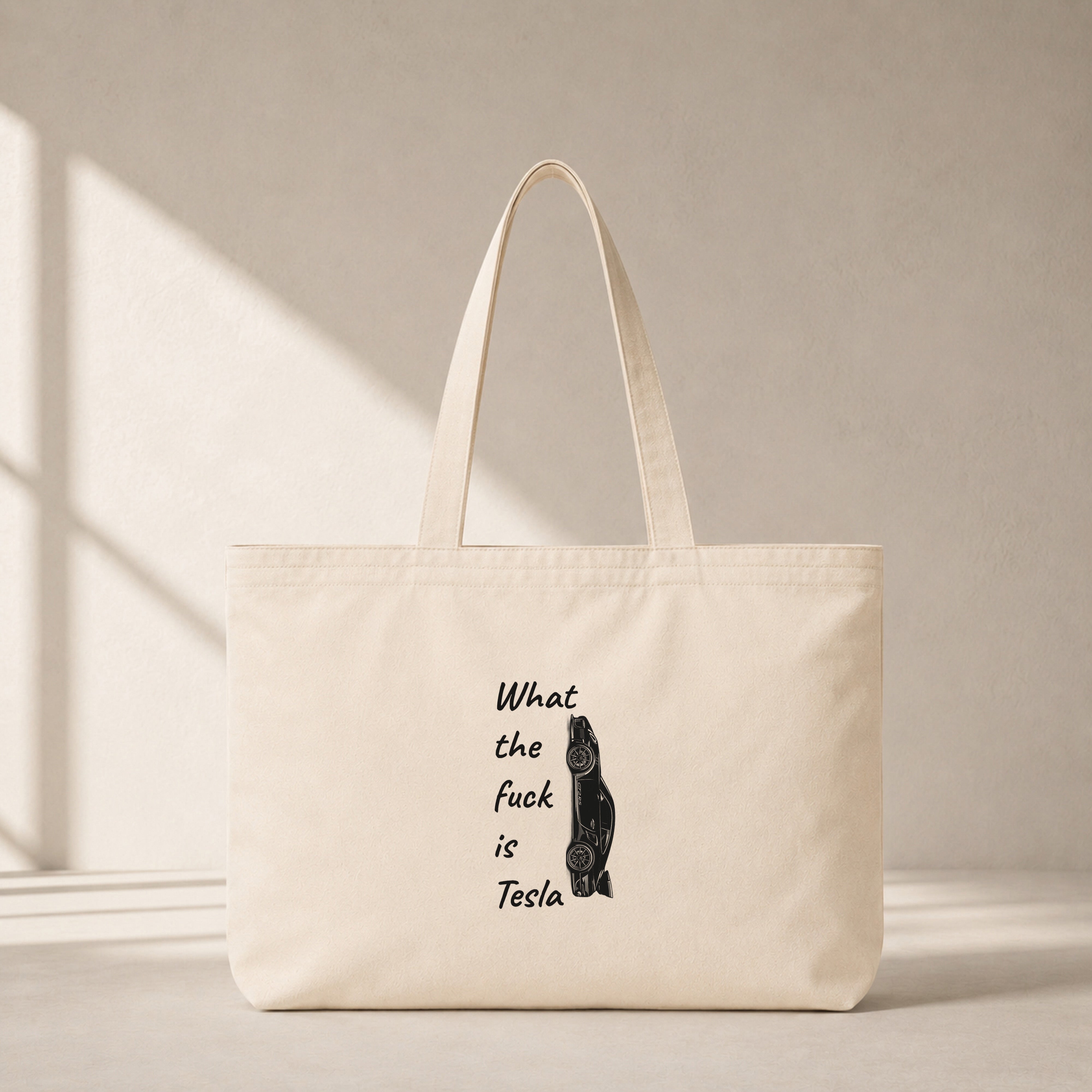 What The Fuck Is Tesla Club Tote Bag – ön görünüm