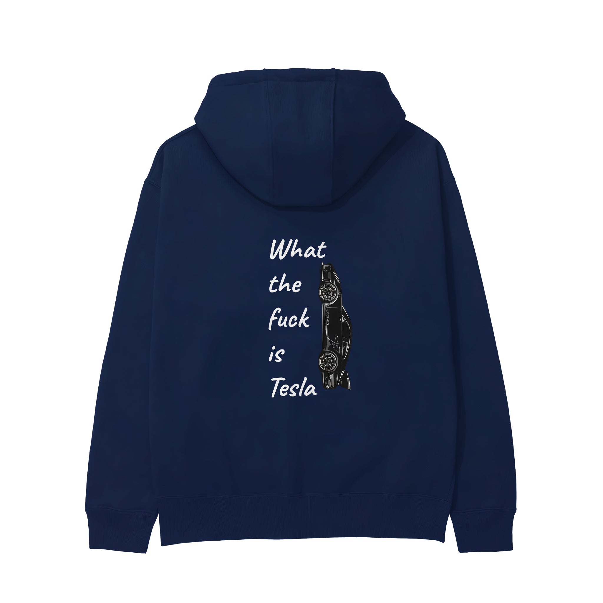 What The Fuck Is Tesla Hoodie - Lacivert - arka görünüm