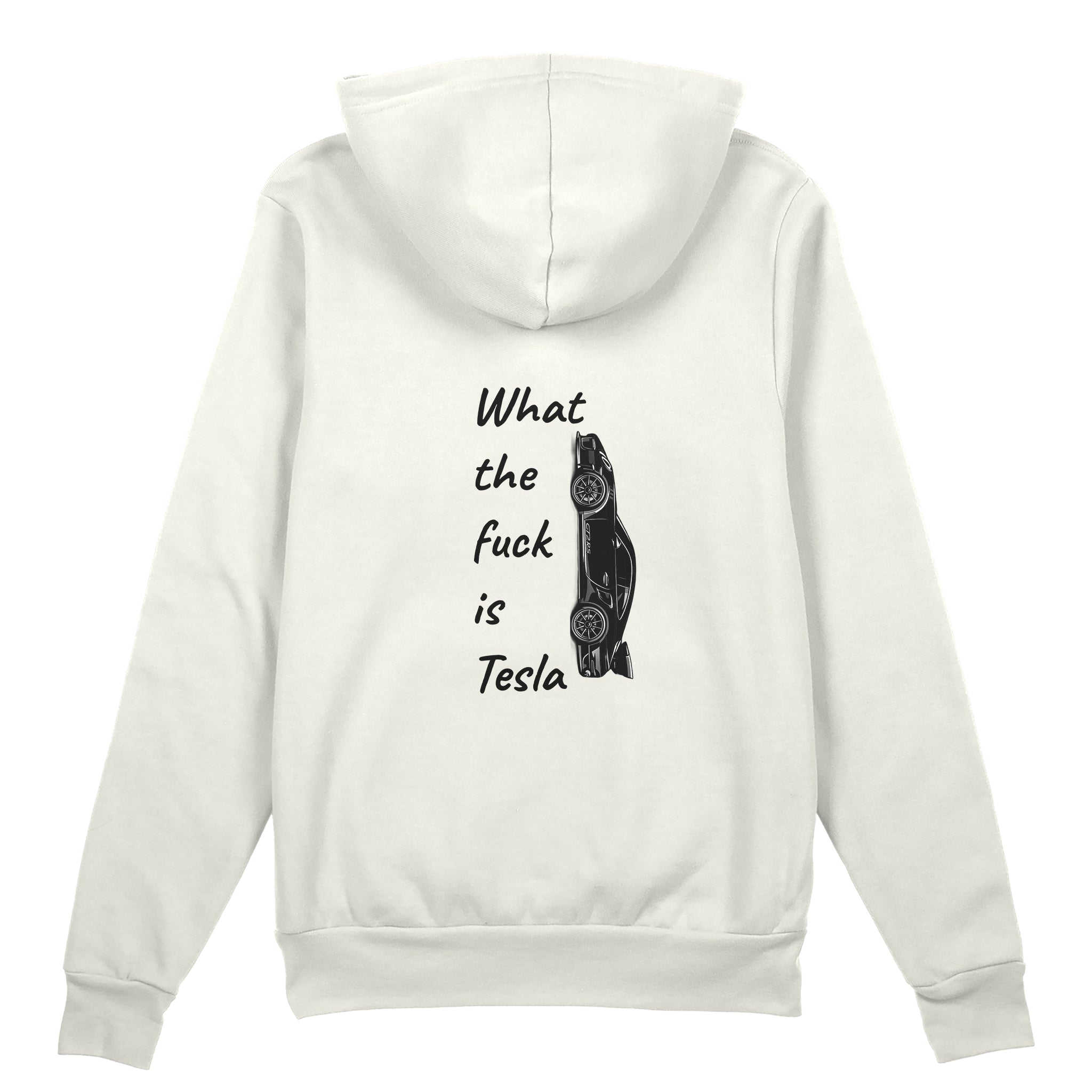 What The Fuck Is Tesla Oversize Hoodie - Beyaz - arka görünüm