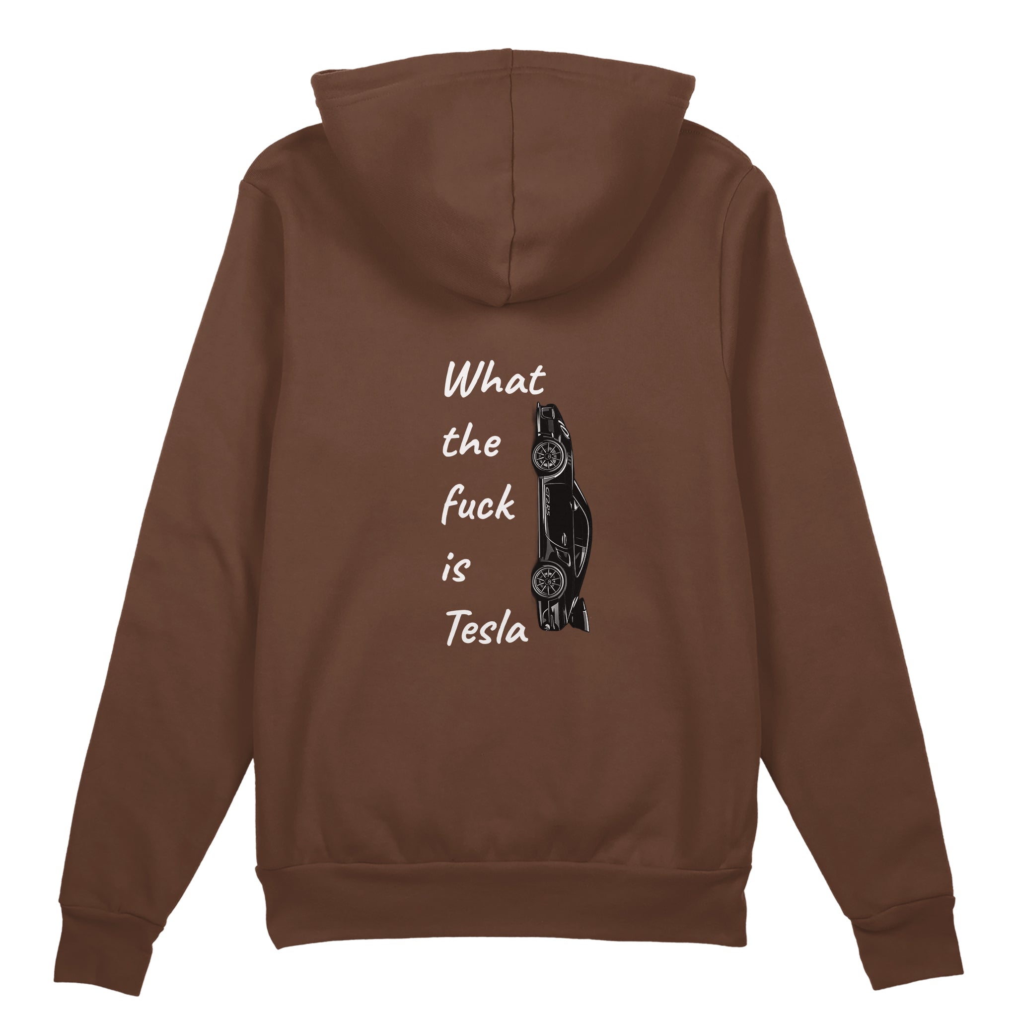 What The Fuck Is Tesla Oversize Hoodie - Kahverengi - arka görünüm