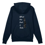What The Fuck Is Tesla Oversize Hoodie - Lacivert - arka görünüm