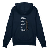 What The Fuck Is Tesla Oversize Hoodie - Lacivert - arka görünüm