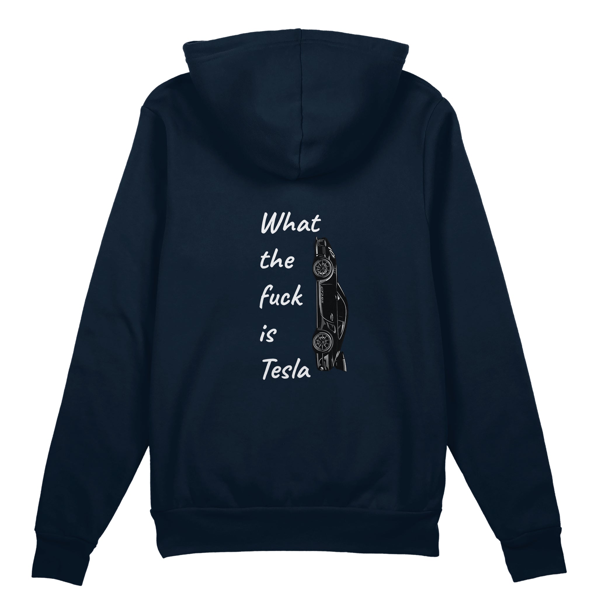 What The Fuck Is Tesla Oversize Hoodie - Lacivert - arka görünüm