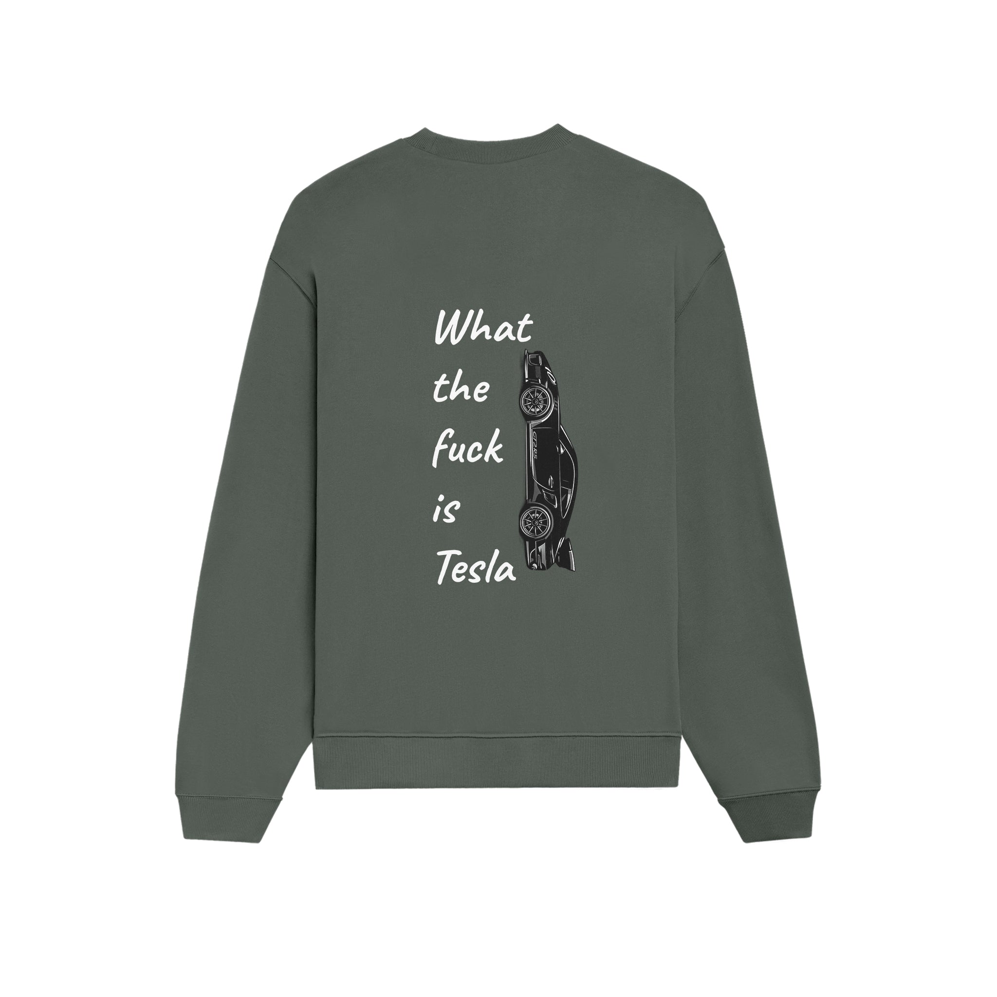 What The Fuck Is Tesla Oversize Sweatshirt - Antrasit - arka görünüm